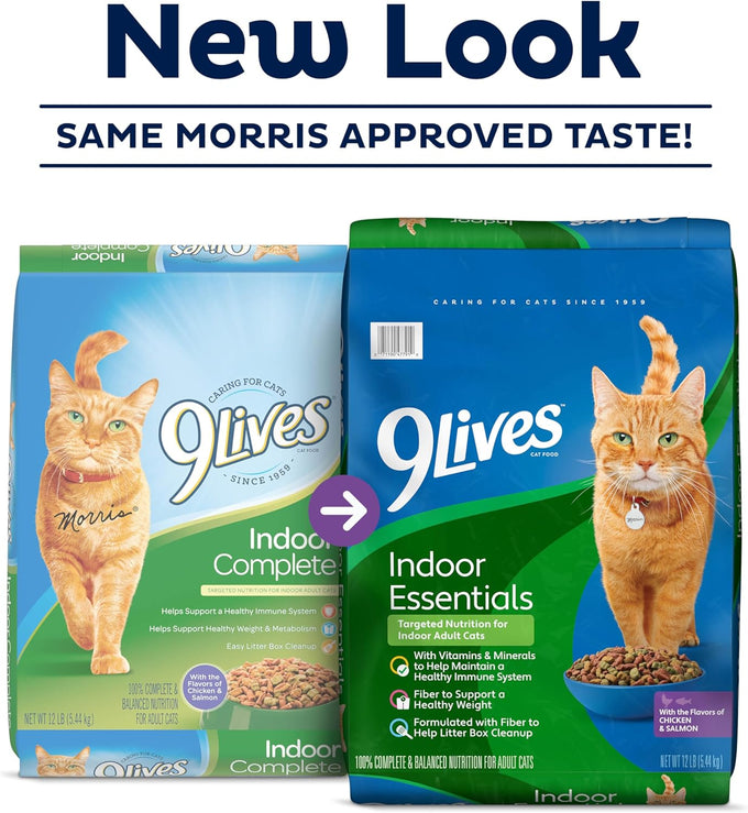 9Lives Indoor 20 lb Complete Dry Chicken & Salmon Cat Food - Lean Protein, Fiber, Vitamins, Minerals
