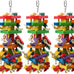 Ruby.Q 2 Pack Large Parrot Toy, Multicolored Wooden Chewing Toy for African Greys and Large Macaws, 20in