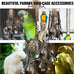 Bird Parrot Chew Toys for Macaws, African Grey Parrots, Cockatoos, and More - Brass Keys, Bells, and Mini Badminton Balls