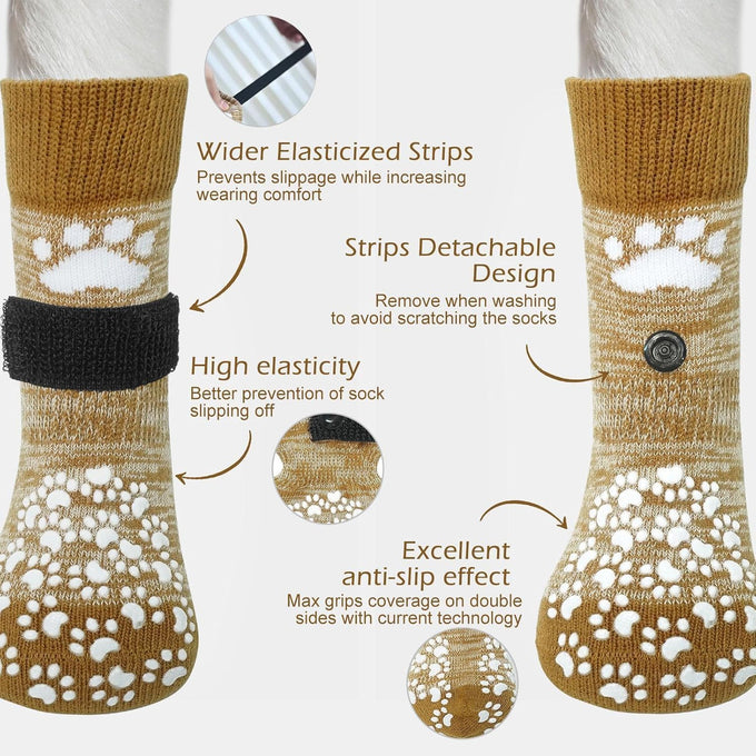 Expwlorer Anti Slip Dog Socks for Small Medium Large Senior Dogs with Traction Control Boots and Paw Protectors
