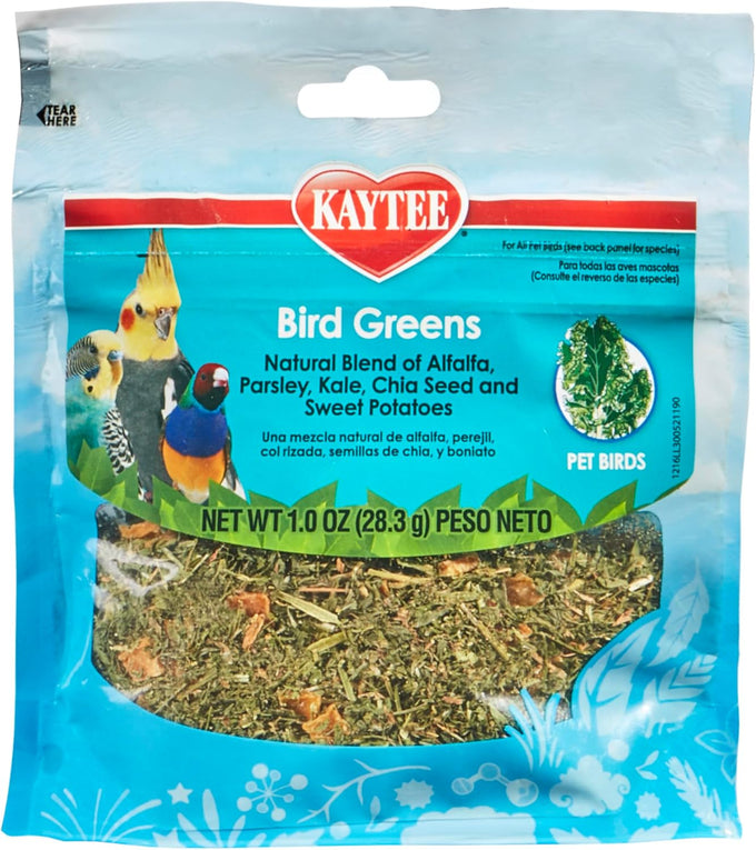 Kaytee 1 oz Bird Greens Treat for All Pet Birds, Rich in Vitamins and Omega 3s, 1-Ounce Pack