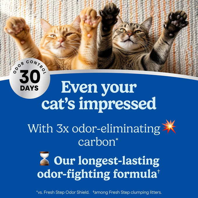 Fresh Step Advanced Multi Cat Clumping Litter with Febreze, 17.5 lb, Heavy Duty, Low-Dust, Odor-Block Formula