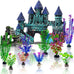 Mechpia 13 Pieces Aquarium Decorations Kit, Small Resin Castle, Rockery, and Artificial Plants for Betta Fish Tank Decorations