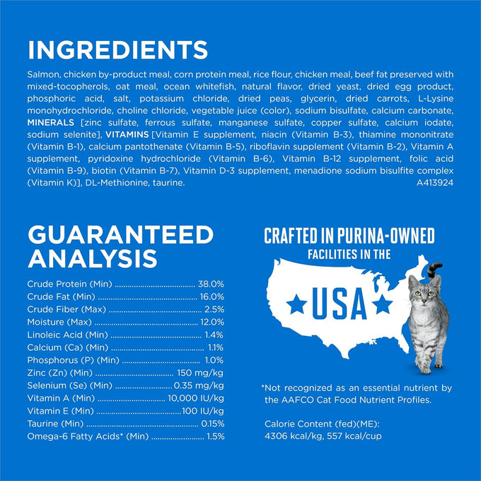 Purina ONE Plus High Protein Cat Food Dry Salmon and Ocean Whitefish Cat Skin and Coat Health Formula - 3.5 lb. Bag
