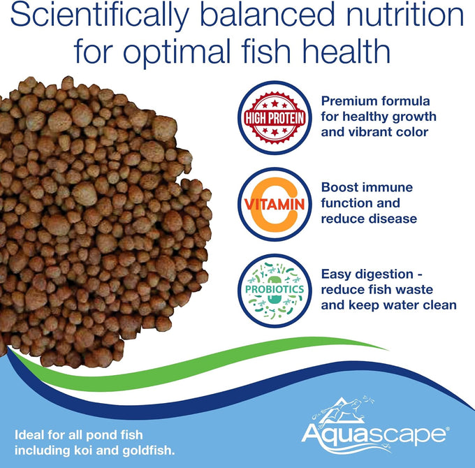 Aquascape Premium Staple Fish Food Pellets, Medium Pellet, 2.2 Pounds for Small to Medium Pond Fish