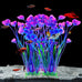 aquaneat artificial fish tank plants, 15.5 inch purple decorations, 2pcs, plastic aquarium accessories large
