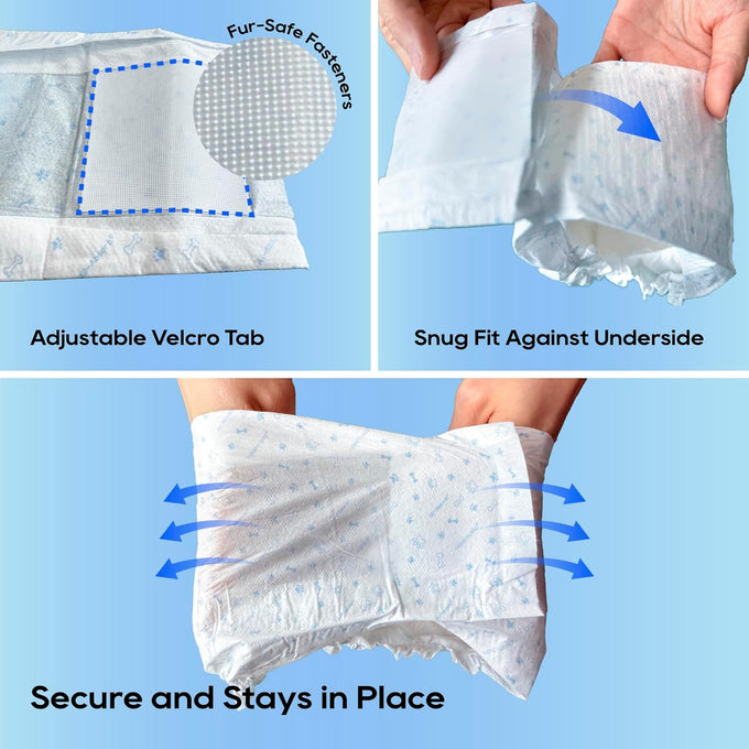 Honey Care All-Absorb A26 Male Dog Wrap, 50 Count, Small: Breathable, Leak-Proof, and Fur-Safe