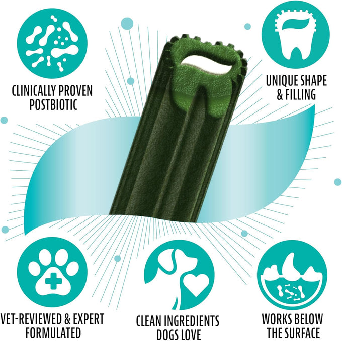 Dinovite Triple Action Dental Chews for Small Breeds, Clinically Proven to Prevent Plaque & Tartar, Fresh Mint Flavor, 30 Count, Made in USA