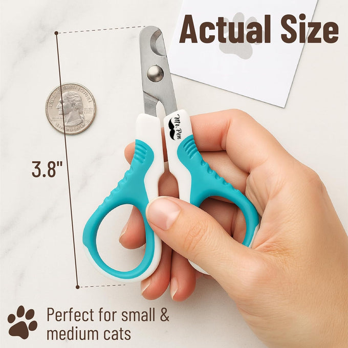 Mr. Pen Stainless Steel Cat Nail Clipper for Small and Medium Cats with Non Slip Handle