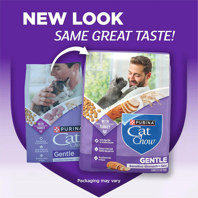 Purina Gentle Sensitive Stomach and Skin Cat Food with Turkey, 13 lb. Bag, Adult Dry Cat Food