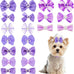 pink dog hair bows set with rubber bands, 10 pairs, 20 pieces, handmade mix style for small, medium, large dogs
