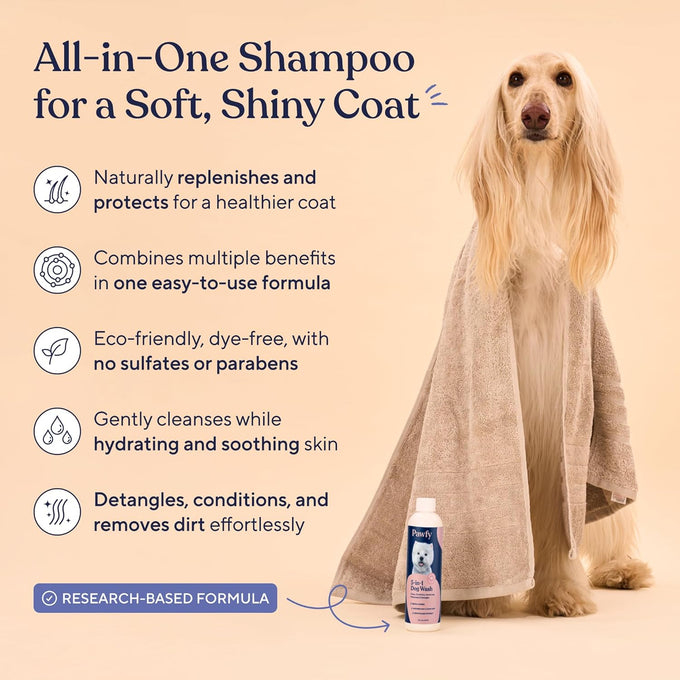 pawfy dog shampoo and conditioner for itchy skin relief with coconut oatmeal and aloe vera for sensitive skin