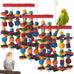 dbness bird toys, natural wooden blocks, parakeet chewing toy for small to medium macaw cockatoos budgie lovebird cockatiel conures 13.4x5.9 inches adjustable