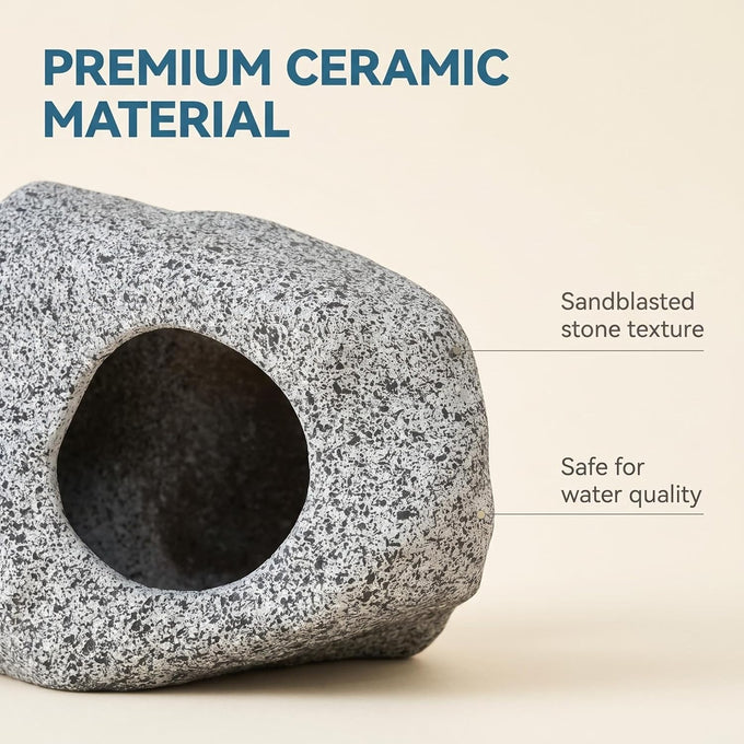 springsmart aquarium hideaway rock cave for small aquatic pets ceramic fish tank ornaments