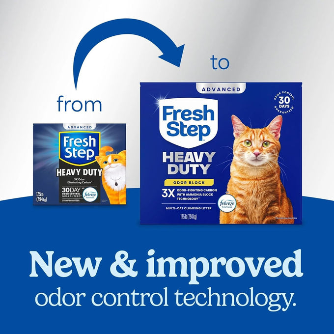 Fresh Step Advanced Multi Cat Clumping Litter with Febreze, 17.5 lb, Heavy Duty, Low-Dust, Odor-Block Formula