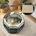 Siedihit grey small dog cat playpen, portable pop up enclosure kennel with carrying case for dogs cats rabbits