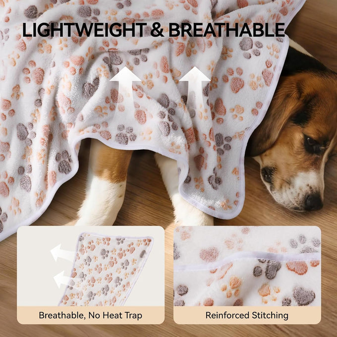 linenlux 1 pack 3 soft fleece dog blankets for puppy cat pet throw 23x16 inches coral velvet