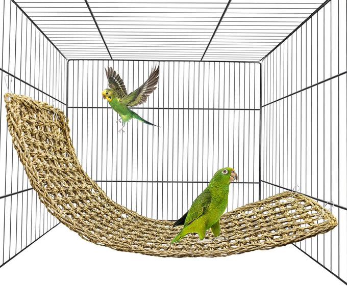 bird seagrass mat 30x7 natural grass woven hammock cage accessories for parrots and other birds
