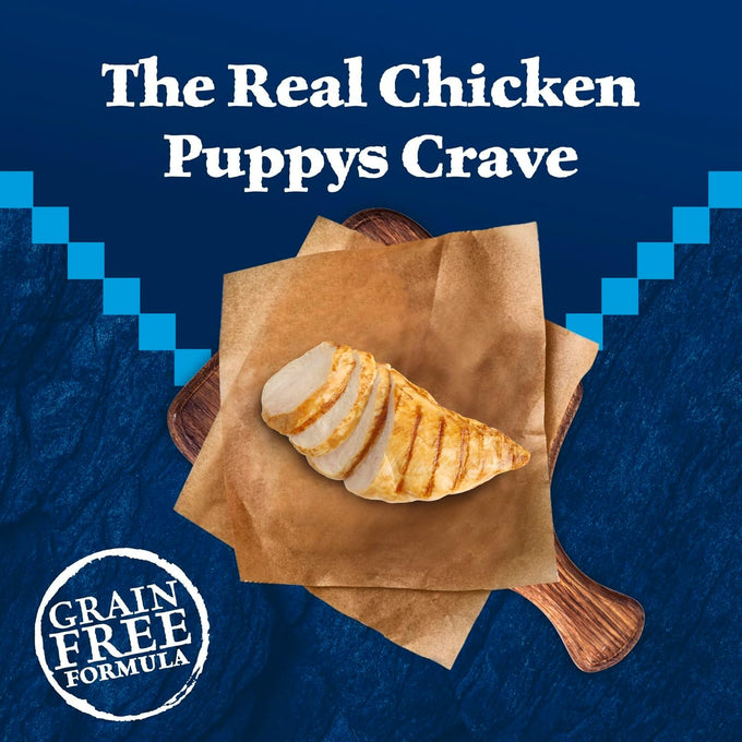 Blue Buffalo Wilderness Puppy High-Protein Grain-Free Dry Dog Food with Real Chicken, 4.5-lb Bag Made in USA