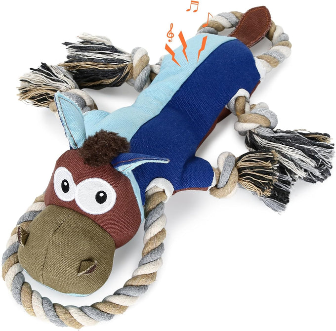 iokheira auburn dog toys for aggressive chewers, tough indestructible squeaky toys for large dogs