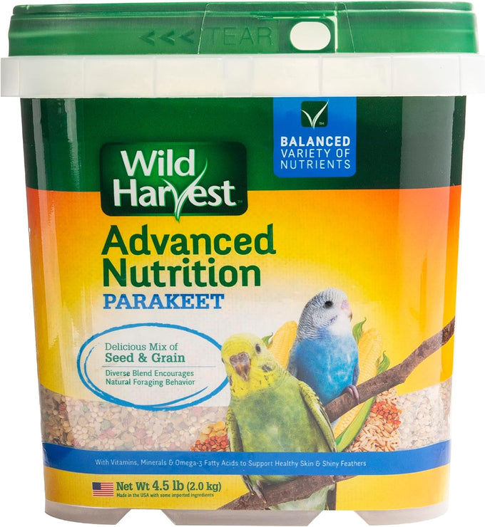 Wild Harvest Advanced Nutrition Parakeet Diet Seed and Grain Mix 4.5 Pounds