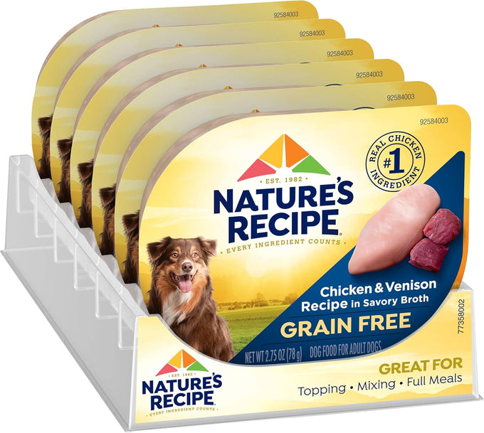 Nature's Recipe Grain-Free Chicken & Venison Wet Dog Food, 2.75oz (12-Pack)