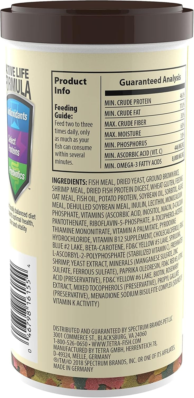 Tetra Min Large Tropical Flakes for Top/Mid Feeders, 5.65-Ounce, XL Tropical Formula