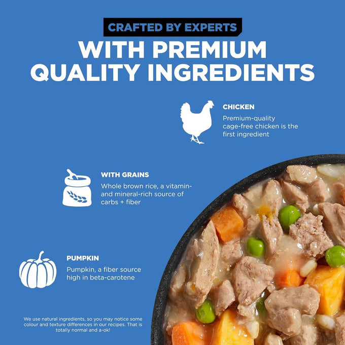 Go! Solutions healthy shredded chicken dog food with omega-3s, omega-6s, biotin, and vitamin e for puppies, adults, seniors, 12.5 oz