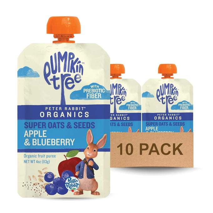 Peter Rabbit Organics Super Oats & Seeds Variety Pack, USDA Certified Organic, Non-GMO, 4 oz Pouches (Pack of 18)