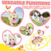 XIUGOAL pink puppy toys 9 pack for small dogs teething enrichment squeaky plush toys rope toys