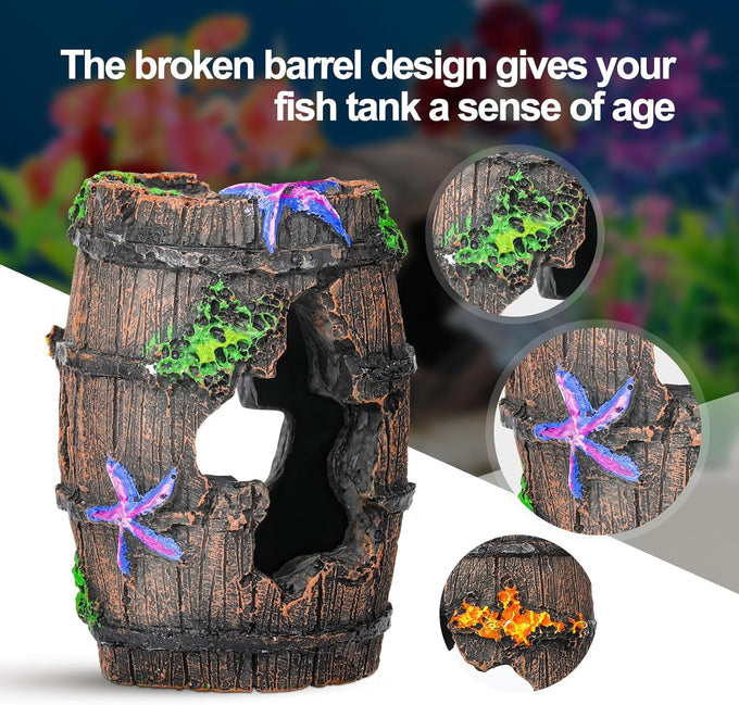 cousduobe starfish barrel aquarium plants betta fish tank decorations 1pc 8pcs 2.8in 4in