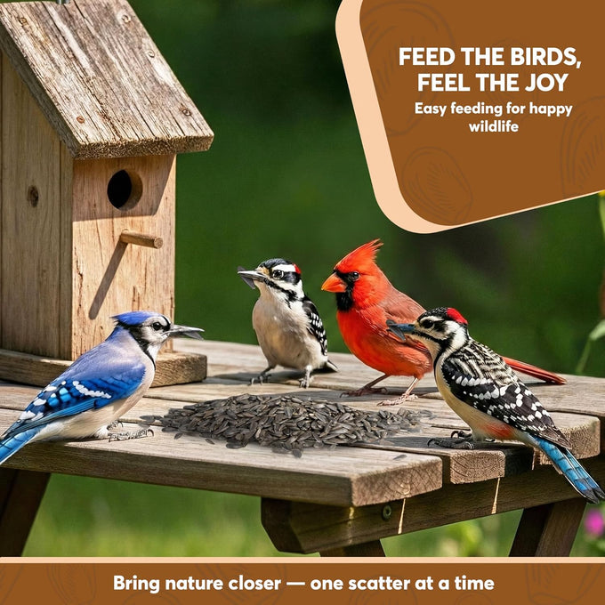 15 LB Black Oil Sunflower Seeds for Birds - Premium Wildlife Food - Non-GMO - Grown in the USA