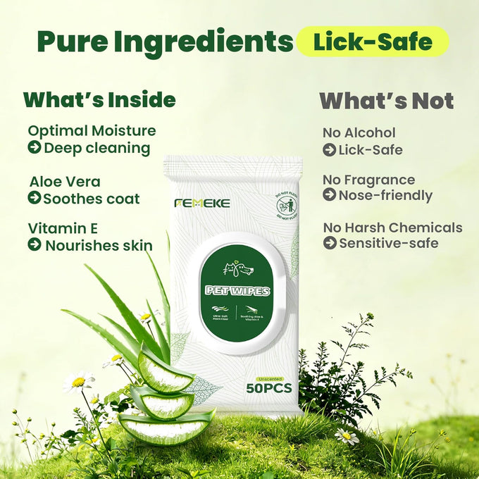 unscented-dog-and-cat-wipes-hypoallergenic-pH-balanced-all-natural-plant-fiber-4x50-packs