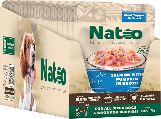 Nattoo chicken sweet potato broccoli dog treat topper for picky eaters and puppies 3 oz case of 20