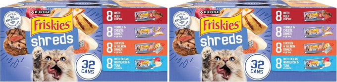 Purina Friskies 48-ct wet cat food variety pack with beef, turkey, cheese, chicken, salmon, ocean whitefish and tuna shreds
