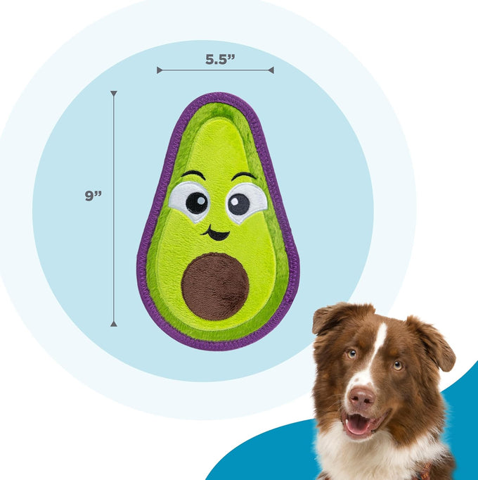 Outward Hound Medium Avocado Green Tough Skinz Durable Squeaky Dog Toy, Two Layers for Chew-Resistant Play