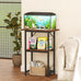 Snughome 2-tier rustic brown aquarium stand, heavy duty storage shelves for 20-gallon fish tank