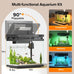 vehipa 2.2 gallon smart aquarium with humidifier, auto feeder, silent pump, temperature display & 7-color lighting, black