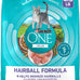 Natural adult dry cat food for hairball control with real chicken, high-protein recipe and crunchy kibble.