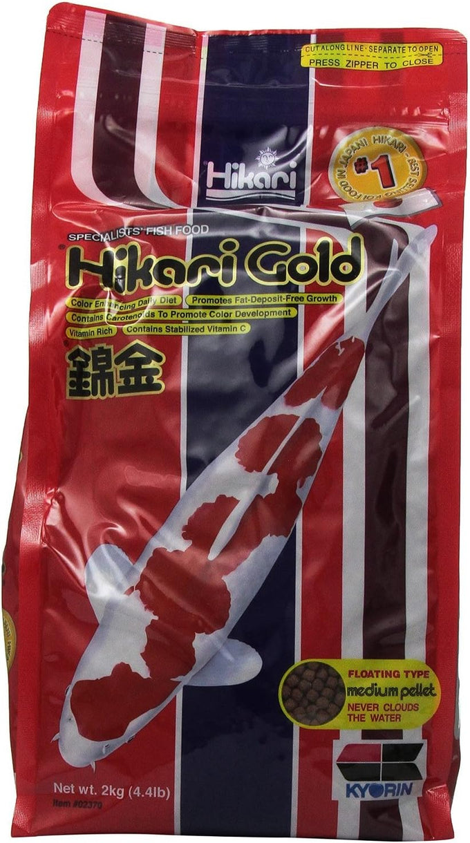 hikari usa inc gold koi food 4.4 lb medium for optimal color enhancement