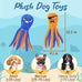 Zeaxuie 2-Pack Crinkle Octopus Dog Toys for Small & Medium Breed Aggressive Chewers