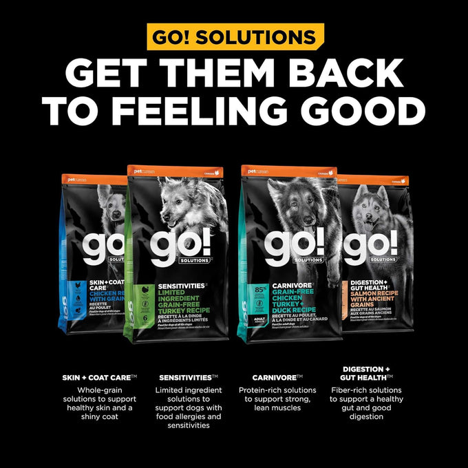 Go! Solutions Weight Management + Joint Care Salmon Grain-Free Dry Dog Food, Premium Kibble for Adults & Seniors with Added Glucosamine & Chondroitin for Healthy Mobility, 12 lb Bag