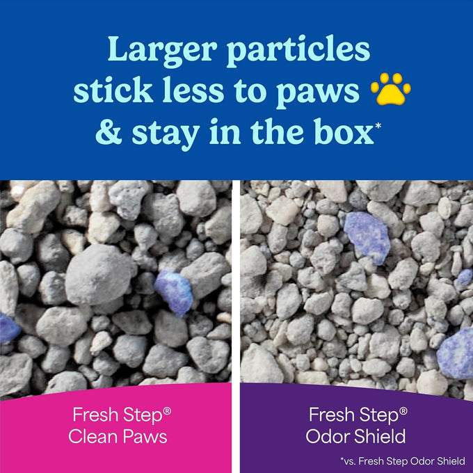 fresh step advanced clean paws low-tracking clumping litter with febreze freshness, 37 lbs, 2 x 18.5 lb, multi cat formula