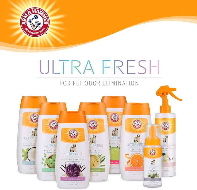 Arm & Hammer Ultra Fresh Waterless Dog Bath Spray with Baking Soda, White Jasmine Scent, 10 Fl Oz