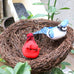 Lwingflyer 3pcs artificial birds realistic red cardinal blue jay yellow goldfinch with wire feet assorted ornaments for xmas tree decoration and crafts