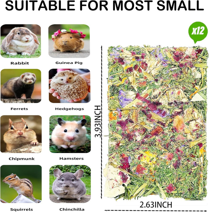 timothy hay rabbit chew toys for guinea pigs hamsters chinchillas gerbils teeth grinding 12pcs