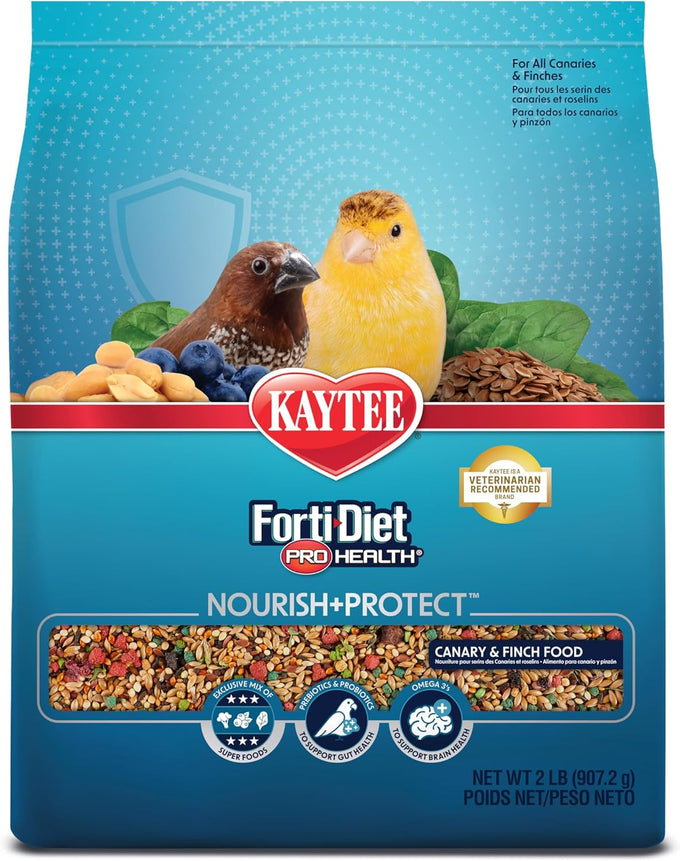 Kaytee Forti-Diet Pro health pet canary & finch food, 2 lb, omega 3 rich, veterinarian recommended