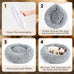 Hoewina 20in light grey donut bed for indoor cats and small dogs, washable, plush, waterproof, anti-slip