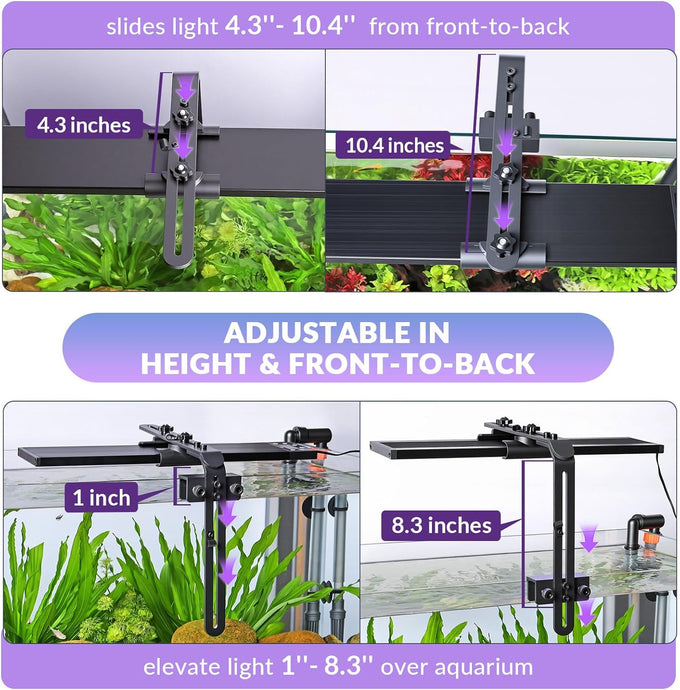 hygger aluminium adjustable height aquarium light riser fits 957 978 999 918 075 016