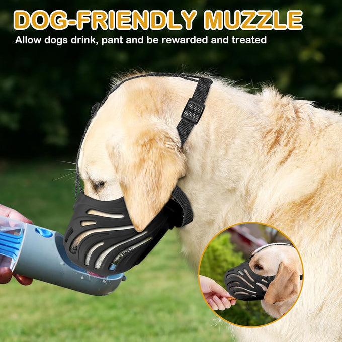 Soft, Breathable Dog Muzzle Suitable for Daily Use, Adjustable Basket Design Prevents Chewing and Biting